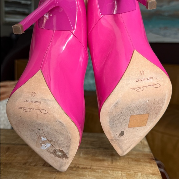 OSCAR DE LA RENTA high heels pink stunning leather stilettos pumps - Picture 12 of 12